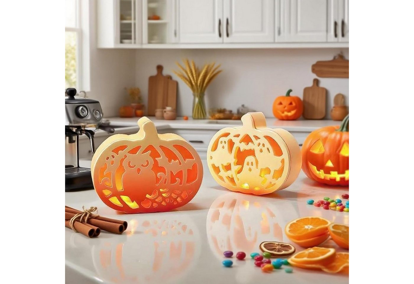 Bomiclss Silikonform 4 Stück Silikonform kürbis,Gießformen Silikon Halloween für DIY Kürbis, (4-tlg) Bild 4