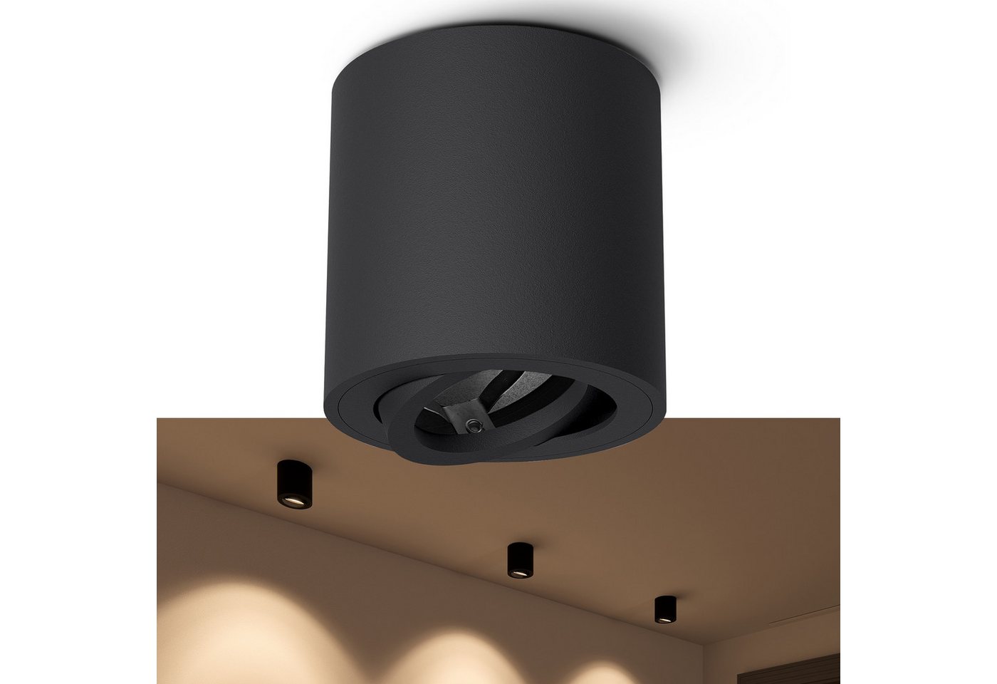 linovum LED Aufbaustrahler Aufbauleuchte CORI schwenkbar Schwarz Deckenlampe Deckenstrahler Spot Bild 2