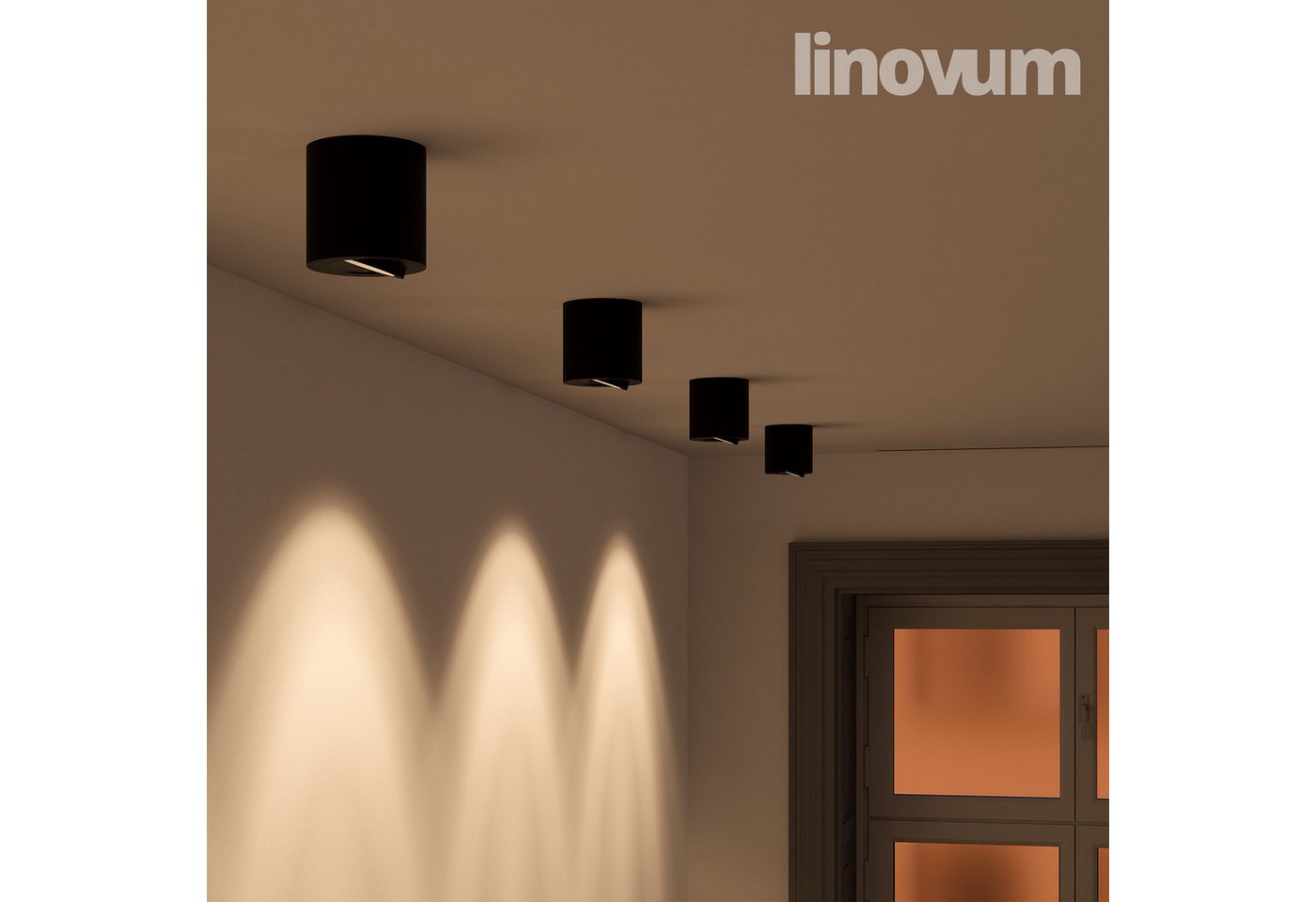linovum LED Aufbaustrahler Aufbauleuchte CORI schwenkbar Schwarz Deckenlampe Deckenstrahler Spot Bild 3
