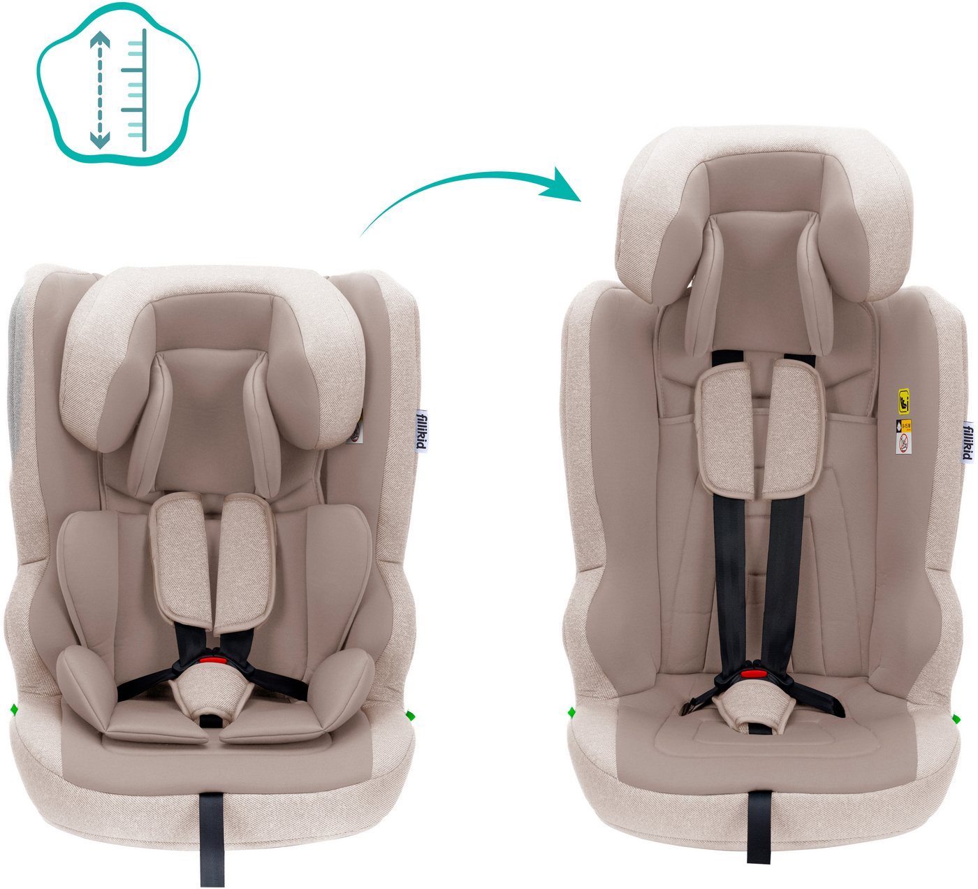 Fillikid Autokindersitz Timo, ab: 9 Monaten, bis: bis 12 Jahren, ab: 76 cm, bis: 150 cm