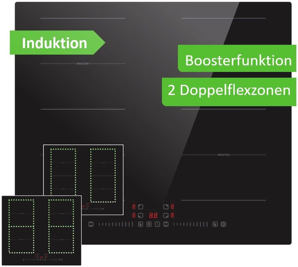 BOSCH Backofen-Set Weiß 71 Liter 3D Heißluft Hydrolyse Induktionskochfeld 60 cm Flexzonen, Hydrolyse Bild 3