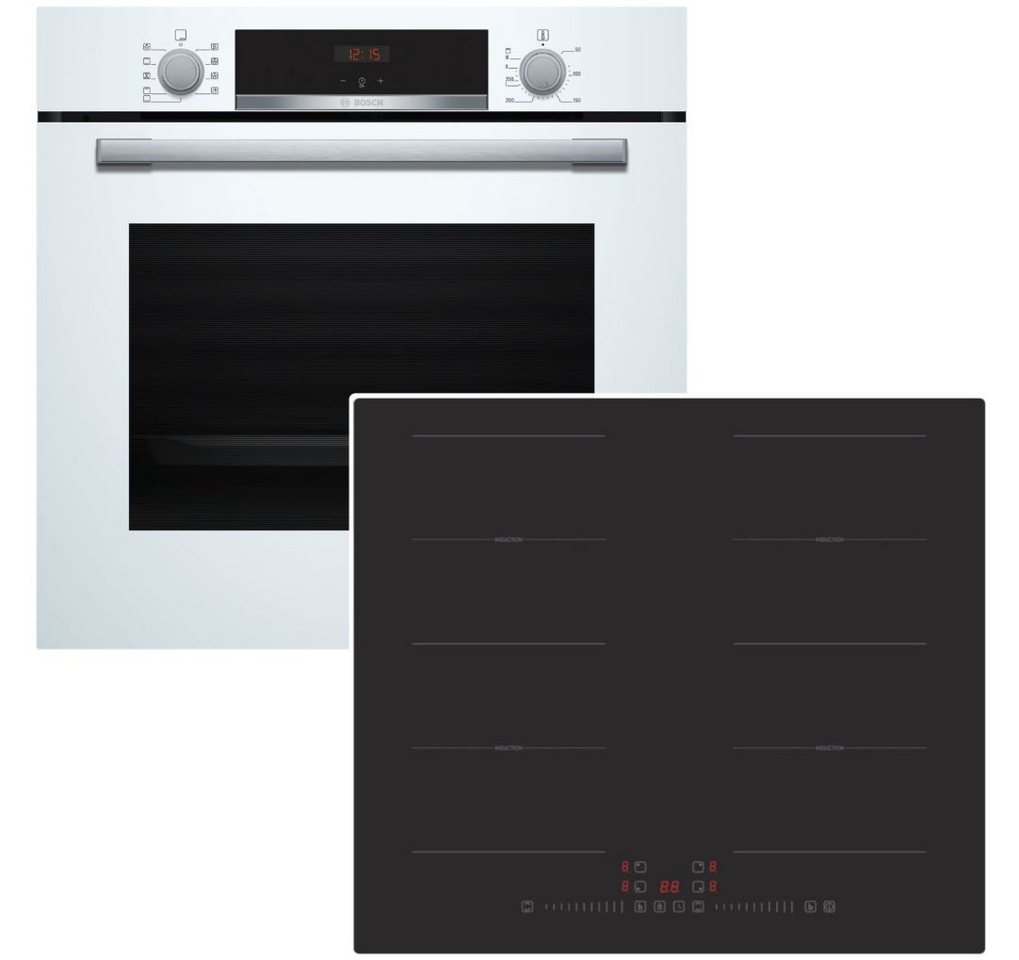 BOSCH Backofen-Set Weiß 71 Liter 3D Heißluft Hydrolyse Induktionskochfeld 60 cm Flexzonen, Hydrolyse Bild 4
