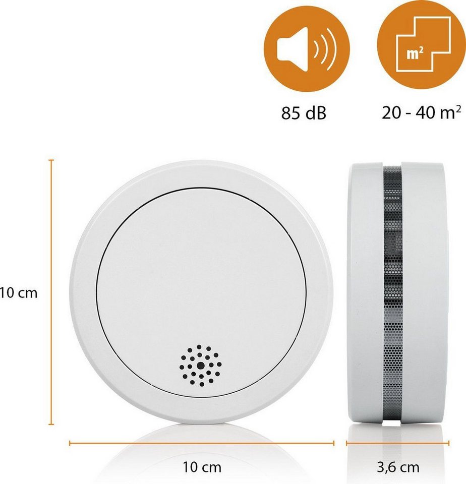smartwares Rauchwarnmelder Feuermelder Brandmelder 10 Jahre 4er Pack Rauchmelder (VdS Q-Label Brandschutz Zuhause Sicherheitsmelder Brandwarnmelder)