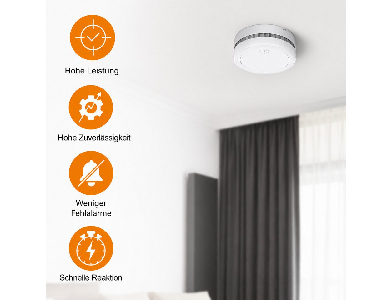 smartwares Rauchwarnmelder Feuermelder Brandmelder 10 Jahre 4er Pack Rauchmelder (VdS Q-Label Brandschutz Zuhause Sicherheitsmelder Brandwarnmelder) Bild 2