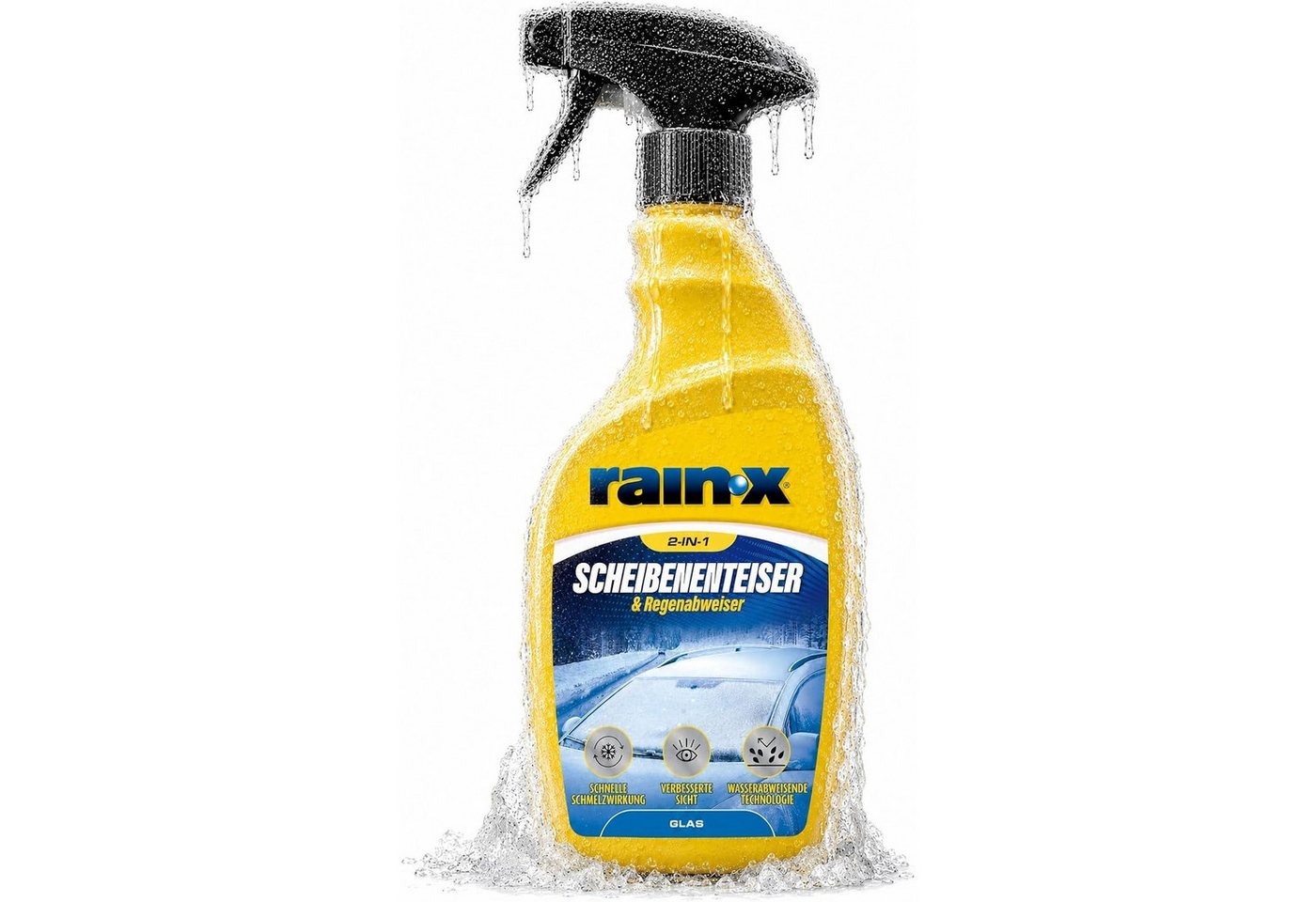 rain-x Eiskratzer Scheibenenteiser 2-in-1 Eisspray mit Regenabweiser - 500 ml