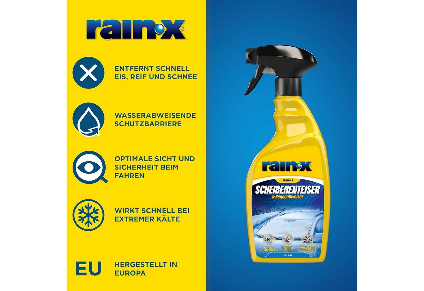 rain-x Eiskratzer Scheibenenteiser 2-in-1 Eisspray mit Regenabweiser - 500 ml Bild 2