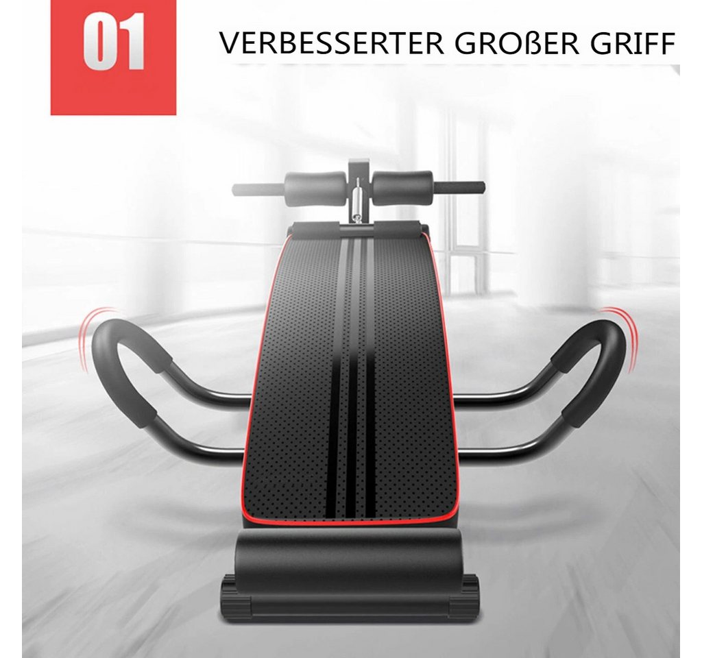 Warmounts Bauchtrainer Multifunktionale Sit-Up-Bank höhenverstellbar mit Widerstandsbändern (Feder-Ruderzugstange, Ganzkörper Trainingsbank, Schrägbank), für Sit-Ups, Beinheben, Liegestütze, Hause Gym Fitness Bild 4