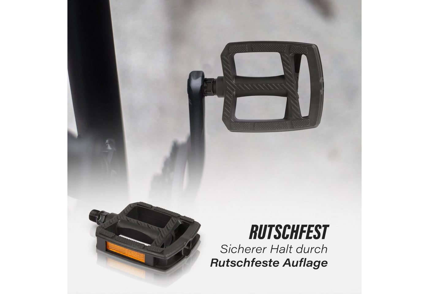 Bestlivings Fahrradpedale für Citybike, Trekkingrad, E-Bike, MTB oder Faltrad (Reflektoren, rutschfest, 9/16 Zoll Gewinde) Bild 4