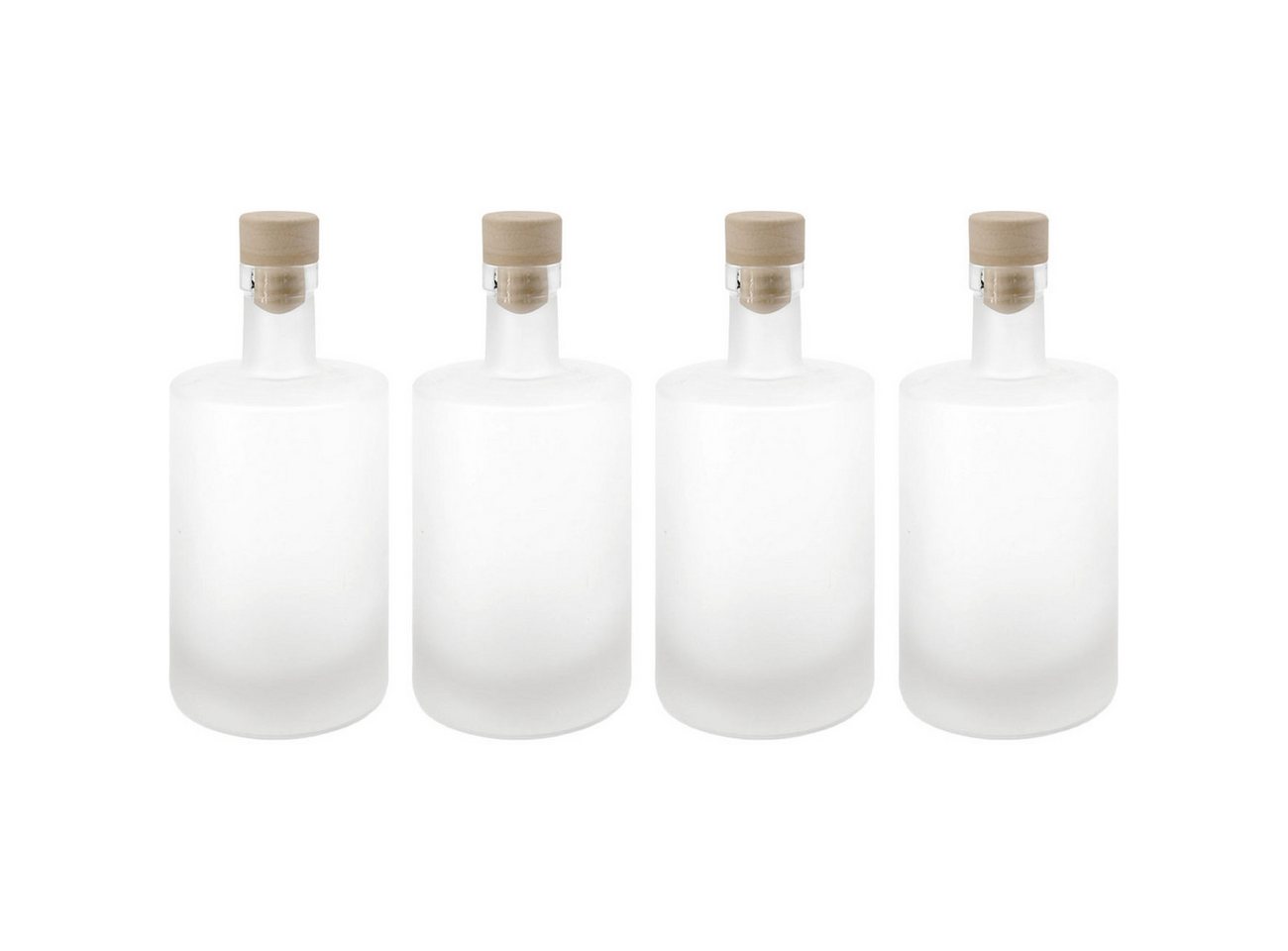 Casativo Trinkflasche Glasflaschen je 500ml mit Korkenverschluss Matt Saft Öle Likörflaschen, Vorratsflaschen in Matte-Optik
