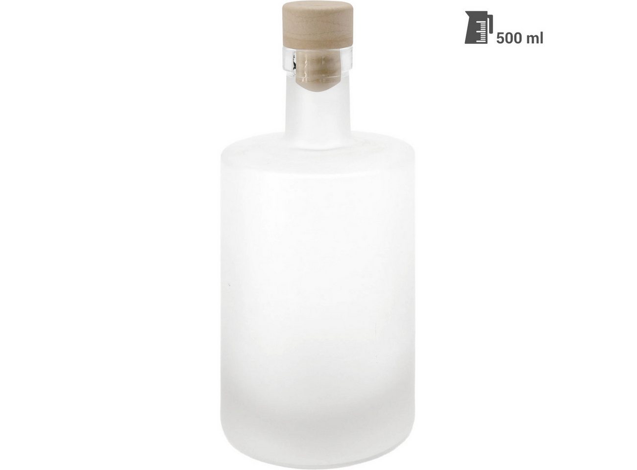 Casativo Trinkflasche Glasflaschen je 500ml mit Korkenverschluss Matt Saft Öle Likörflaschen, Vorratsflaschen in Matte-Optik Bild 2