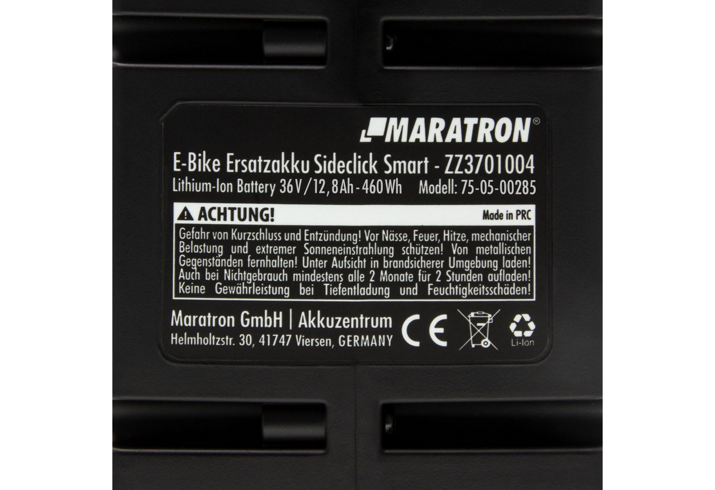 Maratron Maratron E-Bike Akku SideClick SMART 36V ZZ370 für u.a. Prophete E-Bike Akku 12,8Ah (36 V), für E-Bikes mit SideClick Akku von Prophete, Kreidler, Zündapp Bild 5