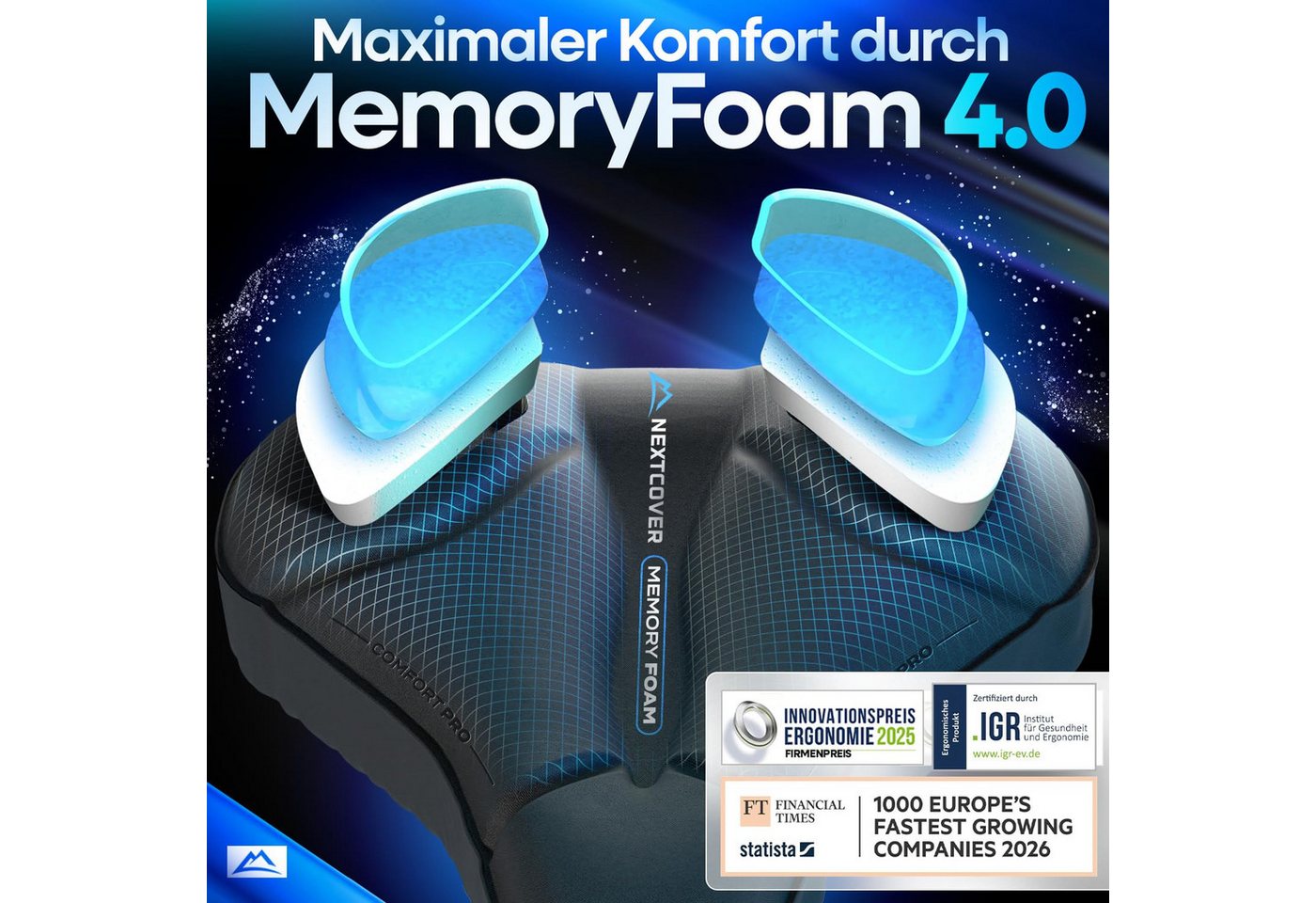 Nextcover Sattelbezug CoverPro mit Memory Foam & Gel, Anti-Rutsch-Noppen, City oder Trekking Bild 5