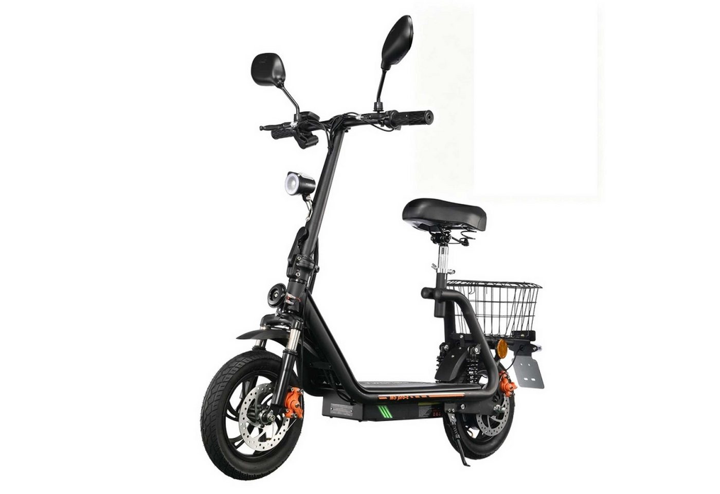 Vankel E-Scooter Herren u. Damen Elektroroller 44 km/h 500W 624Wh EEC straßenzugelassen, 500 W, Scheibenbremsen Doppelfederung Blinker Gepäckkorb 120 kg LED 12 Zoll Bild 3