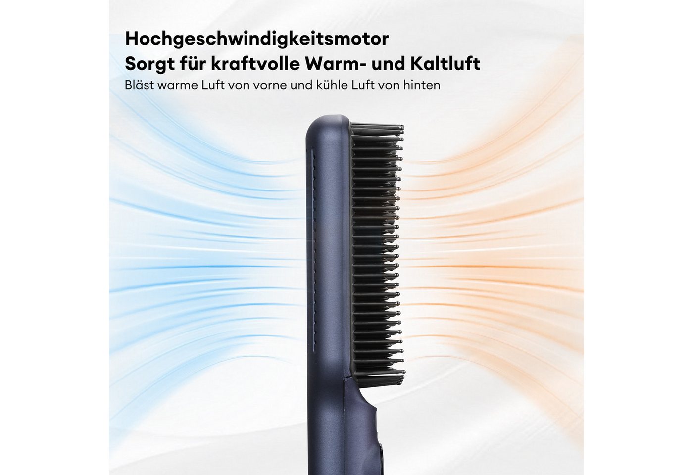 HS Onsing Haarglättbürste Warmluftbürste, Beheiztes Glättent /KaltlufGlättbürste, 100-230℃, Keramikplatte, LED-Anzeige