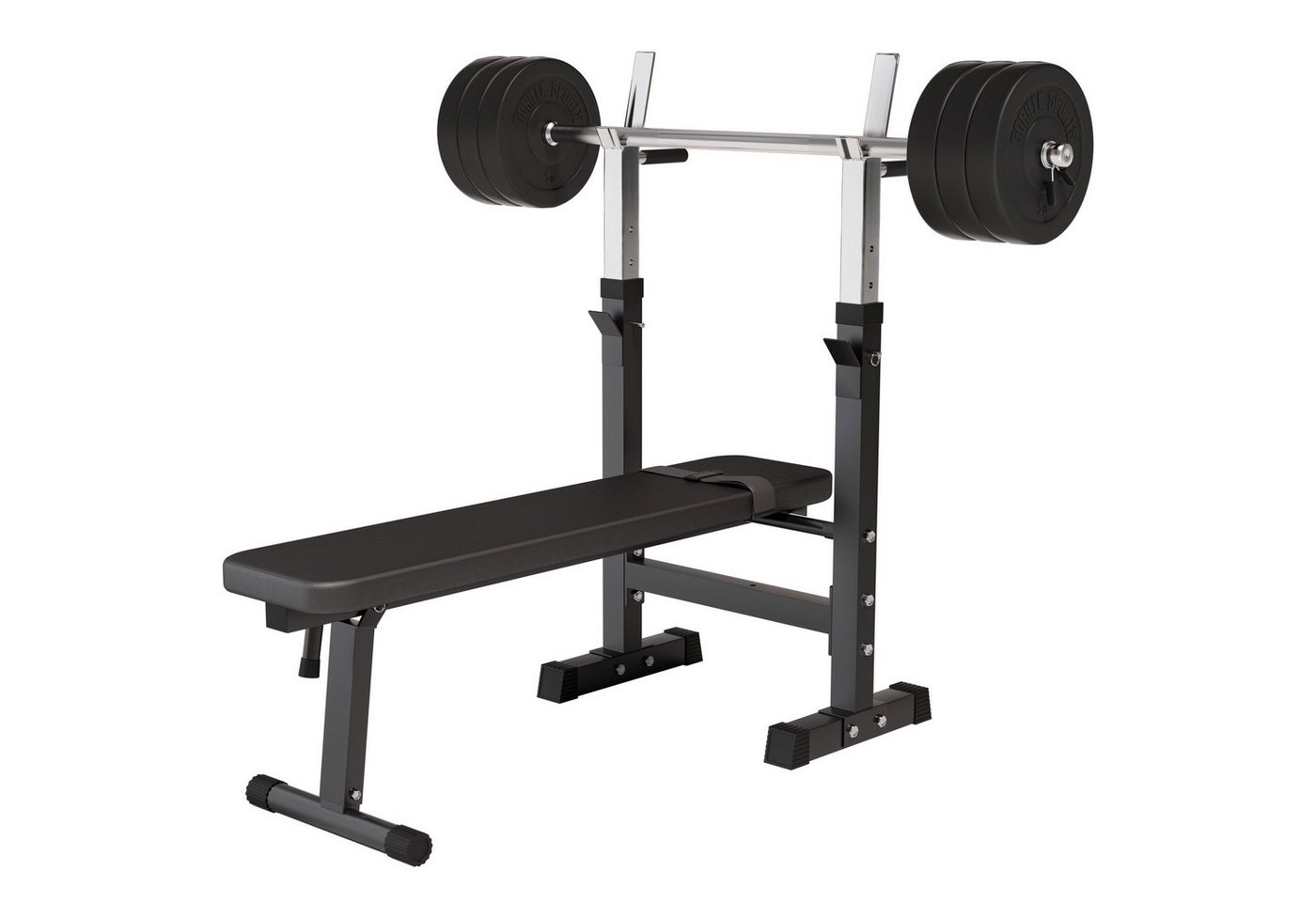 GORILLA SPORTS Hantelbank Hantelbank mit Langhantelset Bild 3