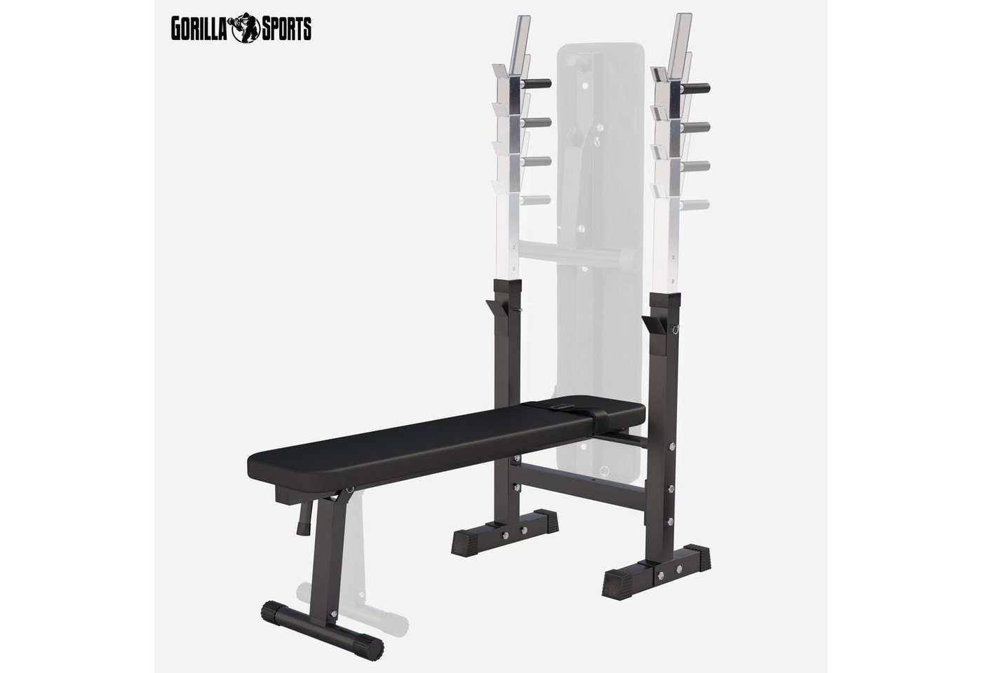 GORILLA SPORTS Hantelbank Hantelbank mit Langhantelset Bild 5