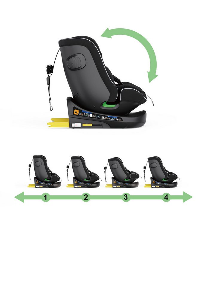 XOMAX Autokindersitz Kindersitz 360° drehbar mit Isofix, ECE R129, verstellbar, neigbar, bis: 12 Jahre, (1-tlg)