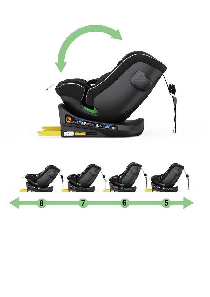 XOMAX Autokindersitz Kindersitz 360° drehbar mit Isofix, ECE R129, verstellbar, neigbar, bis: 12 Jahre, (1-tlg) Bild 2