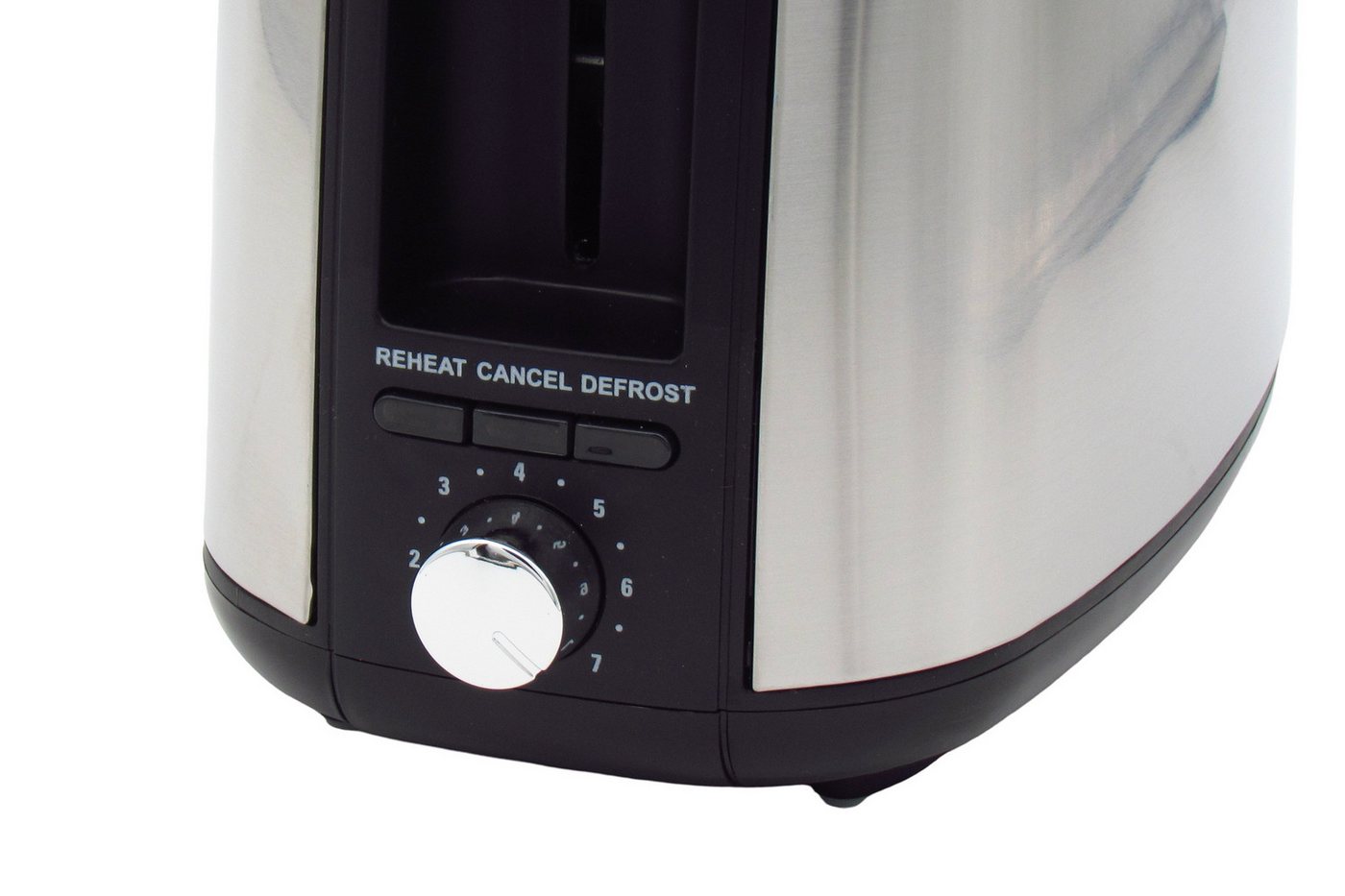 Michelino Toaster Edelstahl mit Brötchenaufsatz, – 2 oder 4 Scheiben – Auftau-, Aufwärm- & Stoppfunktion Bild 3