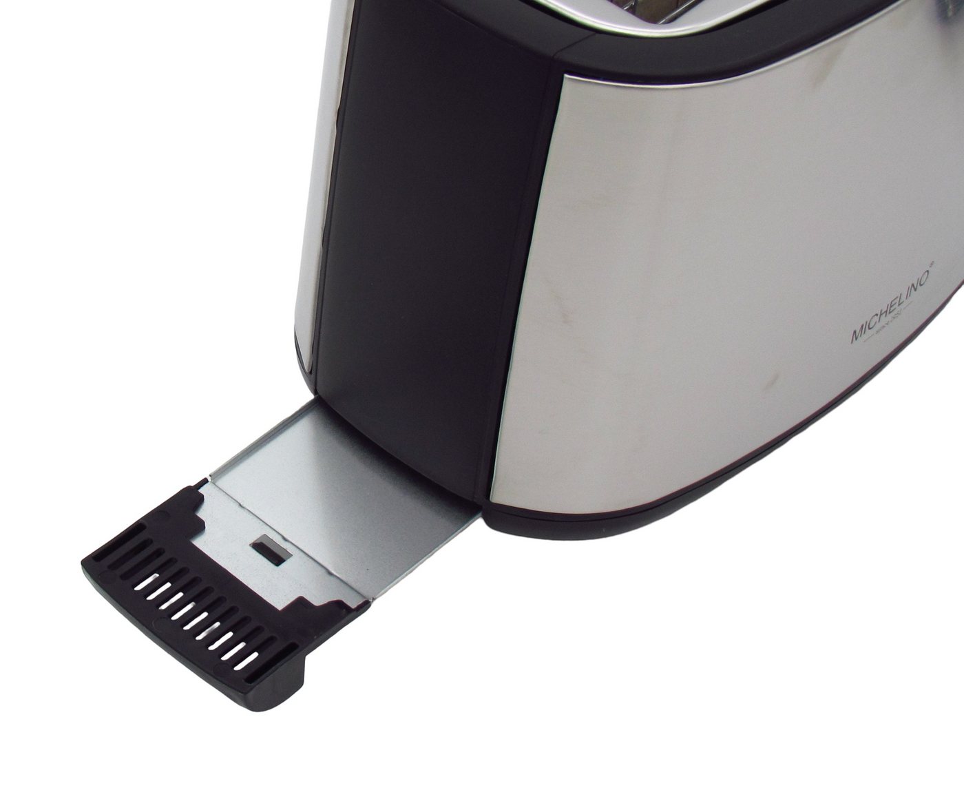 Michelino Toaster Edelstahl mit Brötchenaufsatz, – 2 oder 4 Scheiben – Auftau-, Aufwärm- & Stoppfunktion Bild 4