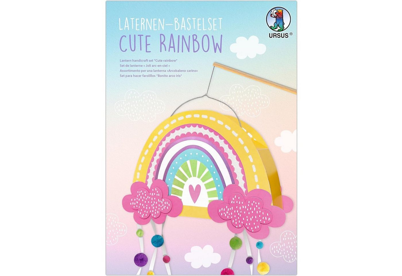 Ursus - Ludwig Bähr Umzugslaterne URSUS Laternen-Bastelset "Cute Rainbow" schöner Regenbogen