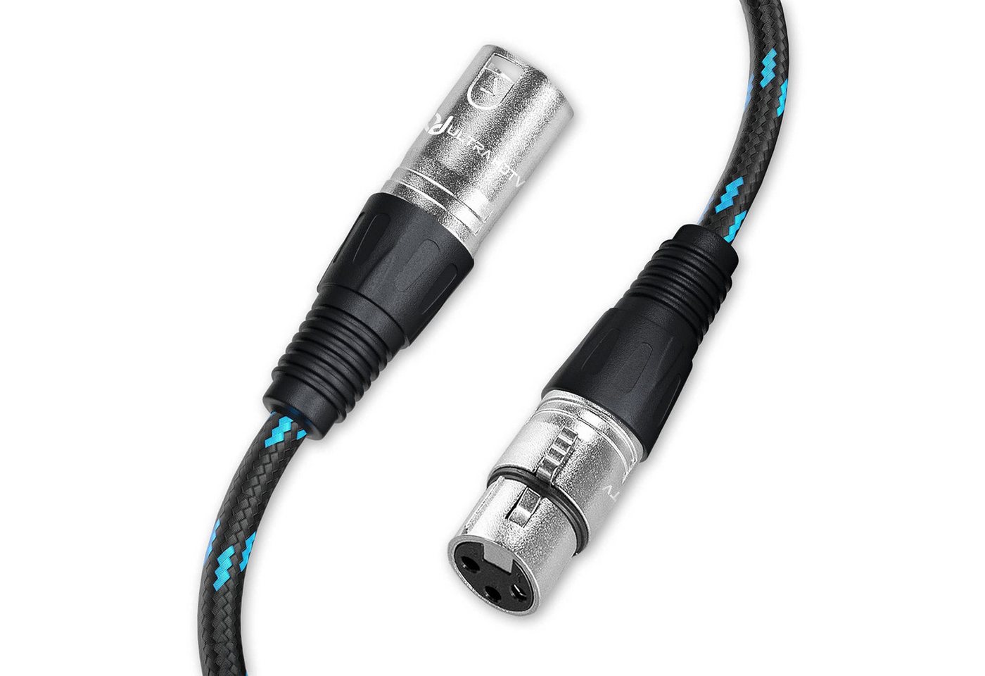 UltraHDTV XLR HiFi Audio Kabel – XLR Stecker auf Buchse Audio-Kabel, XLR, (1000 cm), Robuste Metallstecker mit Einrast-Mechanik & Knickschutz – Nylonmantel Bild 5