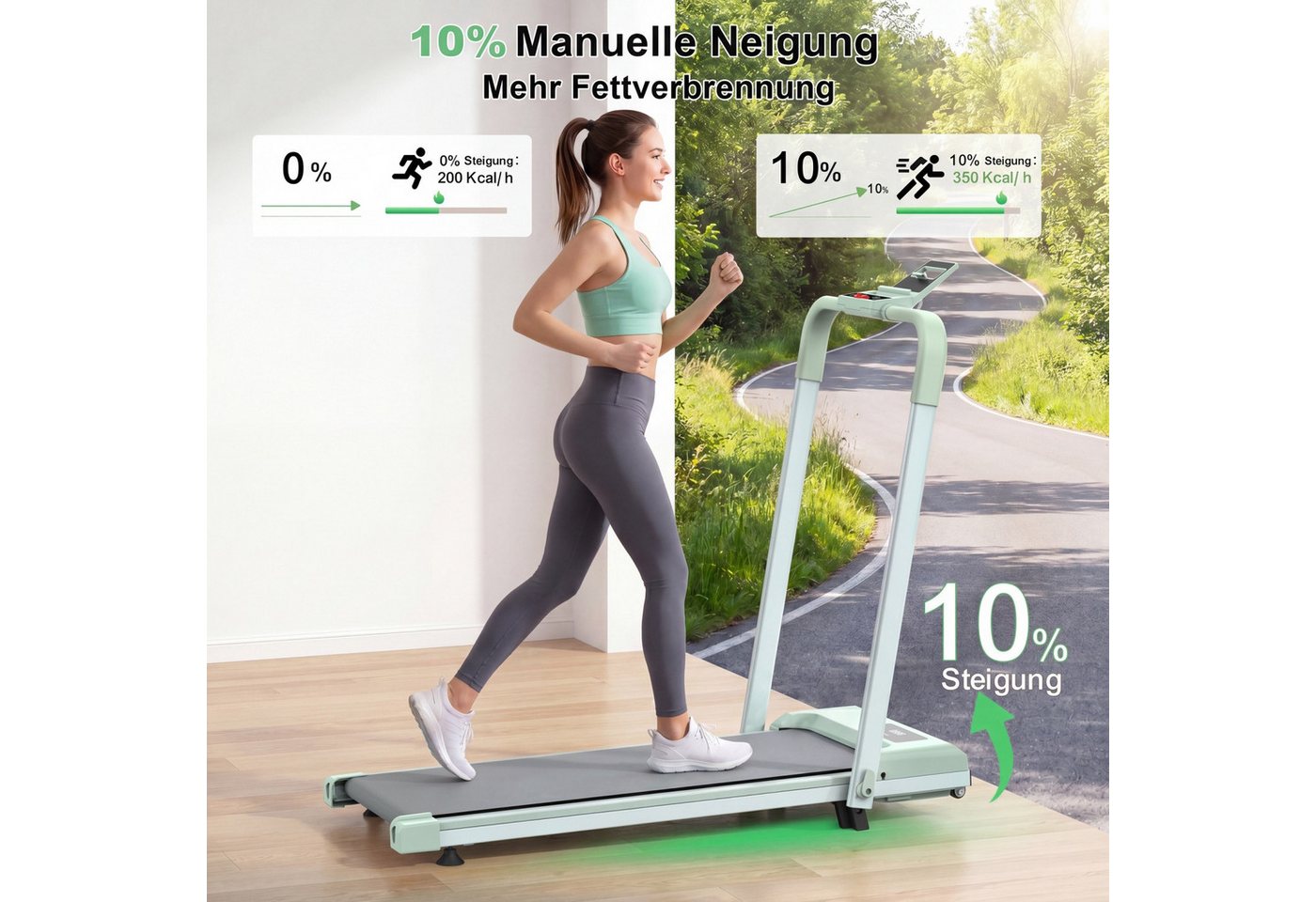 ANYSUN Laufband Klappbares Laufband für Zuhause, 2-in-1-Laufbänder zum Gehen, (2,5-PS-Tischlaufband Laufband für Zuhause Mit Tablet-Halterung), Laufbändern, Laufen und Joggen, mit einer Gewichtskapazität von120KG Bild 2