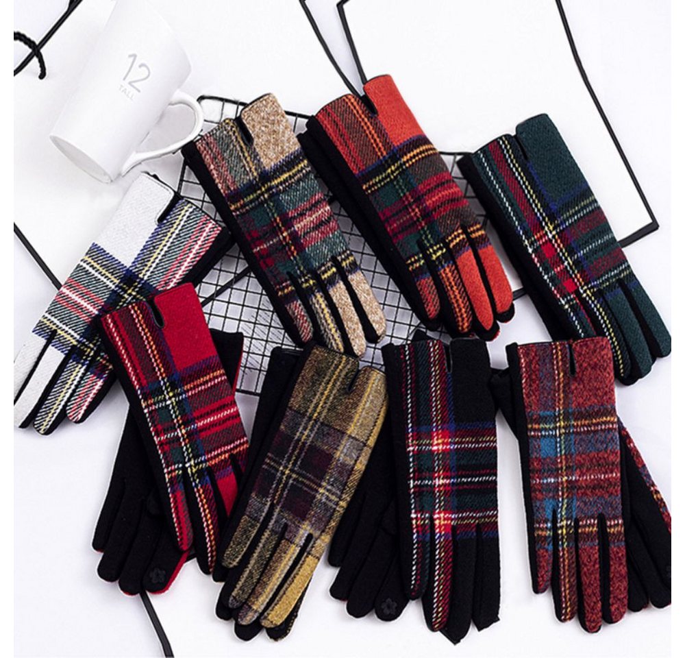 Blusmart Thermohandschuhe Wärmende Karohandschuhe für Frauen (Kälte schützen,Wärme halten, Touchscreen-Handschuhe) Für Herbst und Winter, modisches Zubehör Bild 5