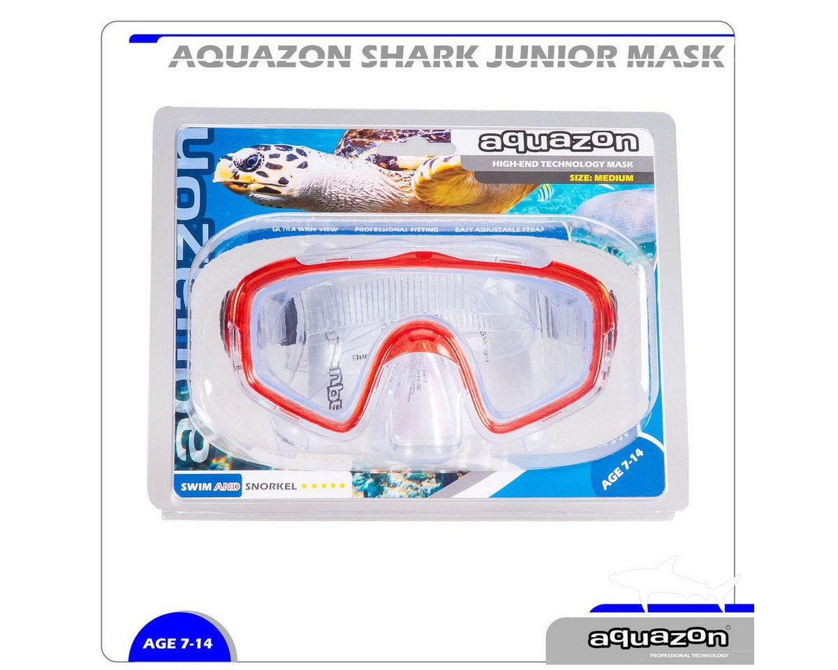 AQUAZON Taucherbrille Shark Schnorchelbrille Kinder 7-12 Jahre Bild 2