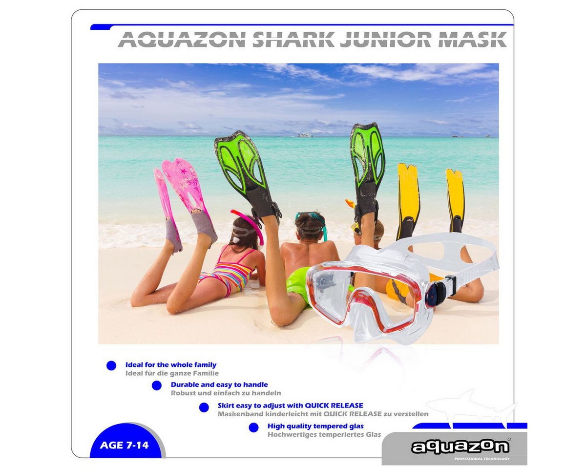 AQUAZON Taucherbrille Shark Schnorchelbrille Kinder 7-12 Jahre Bild 3