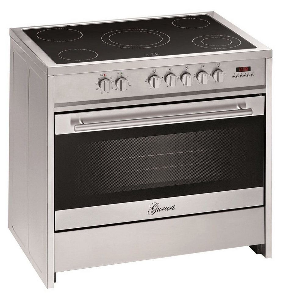 GURARI Elektro-Standherd GCH E 912 X, mit 1-fach-Teleskopauszug, Elektro Standherd 90 cm/ 121L /Edelstahl/ 8 Funktionen Bild 4