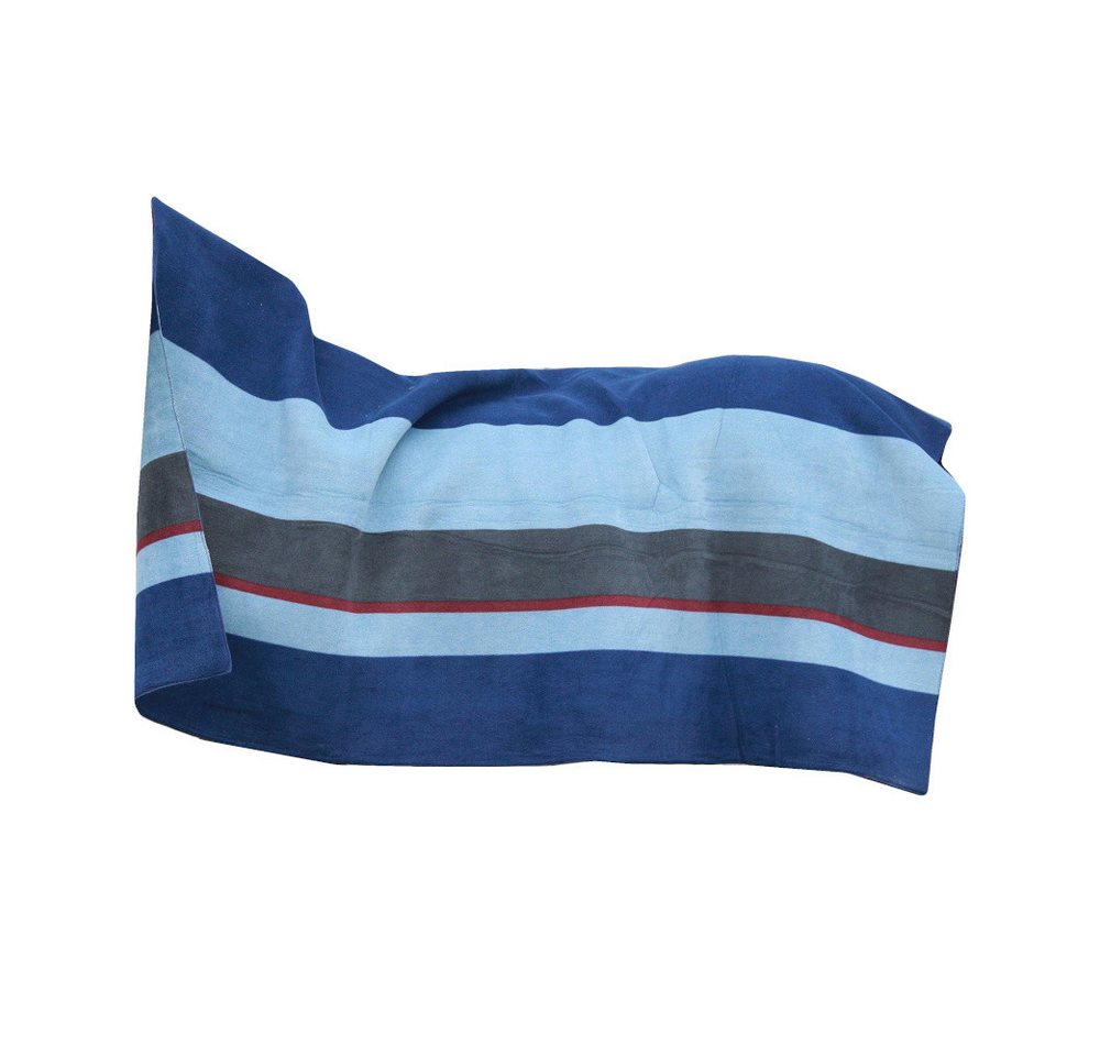Kentucky Horsewear Pferde-Abschwitzdecke Kentucky Horsewear Fleecedecke Square Stripes Heavy - Navy/Grau Bild 2
