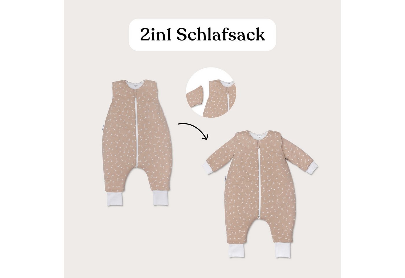 Ehrenkind Babyschlafsack Winterschlafsack mit Beinen 3.5 TOG (OEKO-TEX® STANDARD 100, Bio-Baumwolle, 3.5 TOG, Schlafsack mit Beinen), mit umklappbaren Fußbündchen Bild 4