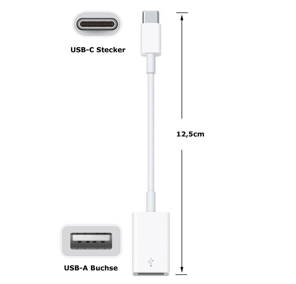 Bolwins H24 Adapterkabel USB Typ-C auf USB A Buchse Ladekabel MacBook Galaxy USB-Kabel, USB-C 3.1 Stecker, USB-A Buchse (12.5 cm), Datenübertragung, Plug & Play, OTG-fähig Bild 4