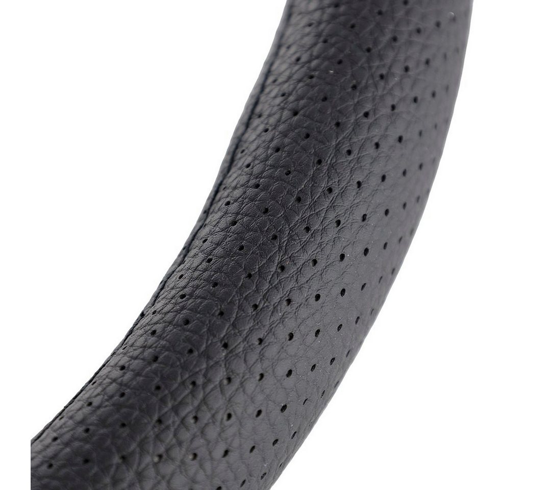 Carmotion Lenkradbezug Lenkradbezug "M" 37-39 cm, 1 Stk Echtleder, perforiert, schwarz, Ø 37,00 - 39,00 cm, (1-tlg), Lenkradbezug "M" 37-39 cm, 1 Stk Echtleder, perforiert, schwarz Bild 4