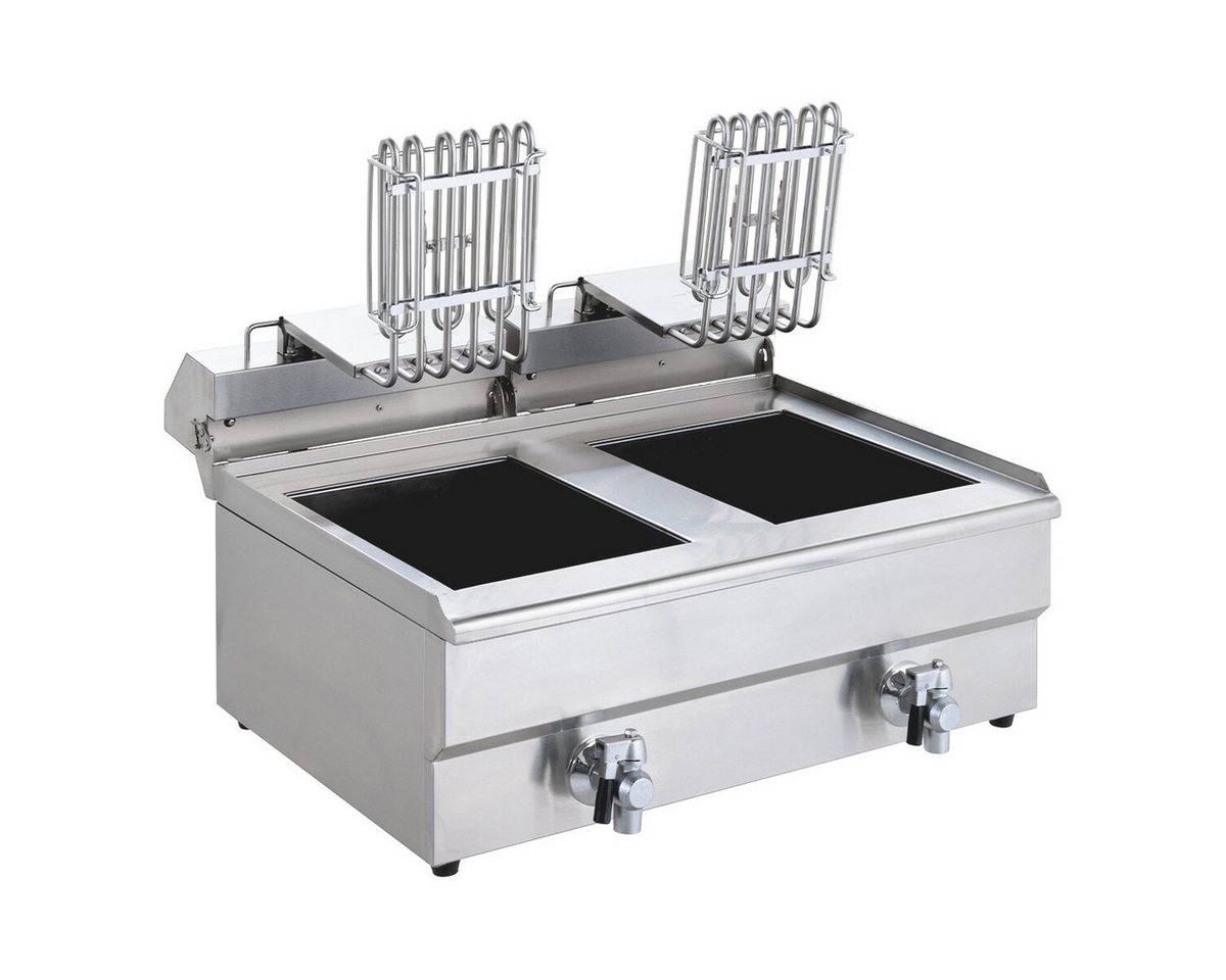 GastroHero Fritteuse Elektro Doppel Fritteuse 2x13 Liter 10 kW Edelstahl Ablasshahn, 10000 W