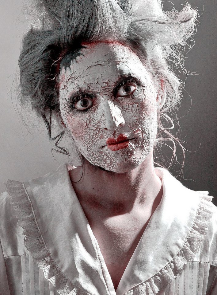 Maskworld Theaterschminke Schminke Scary weiß - Karneval Faschingskostüm Bild 3
