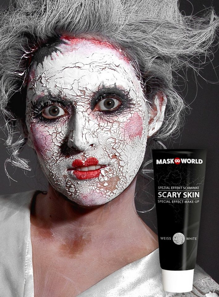 Maskworld Theaterschminke Schminke Scary weiß - Karneval Faschingskostüm Bild 5