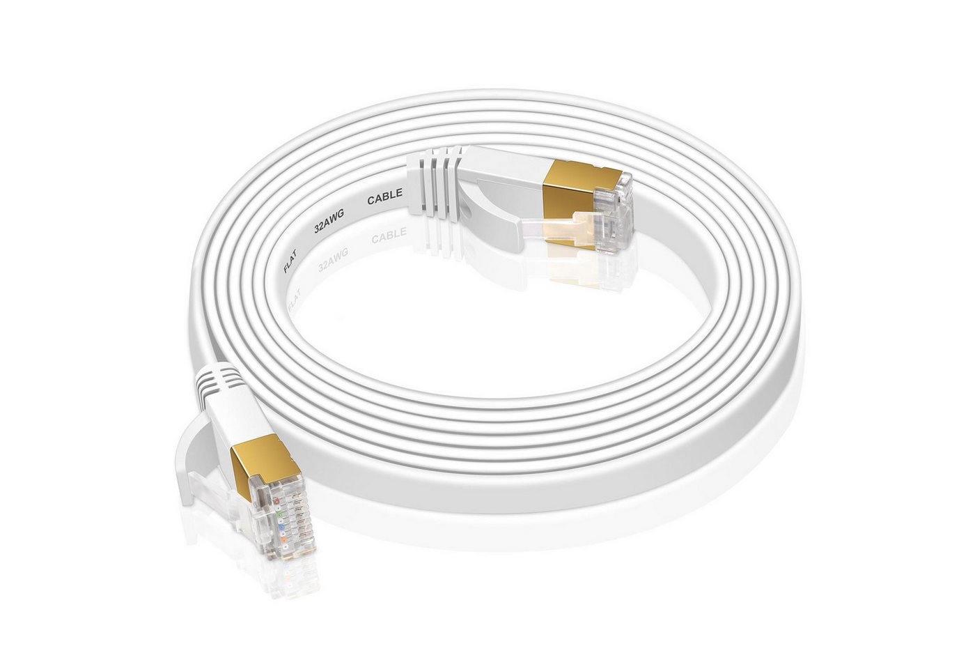 VERCO Cat 7 Netzwerkkabel flaches LAN-Kabel, RJ-45 (Ethernet), (5000 cm), 10 / 100 / 1000 Mbits Geschwindigkeit bis 1 Gbits S/FTP Patchkabel Bild 4