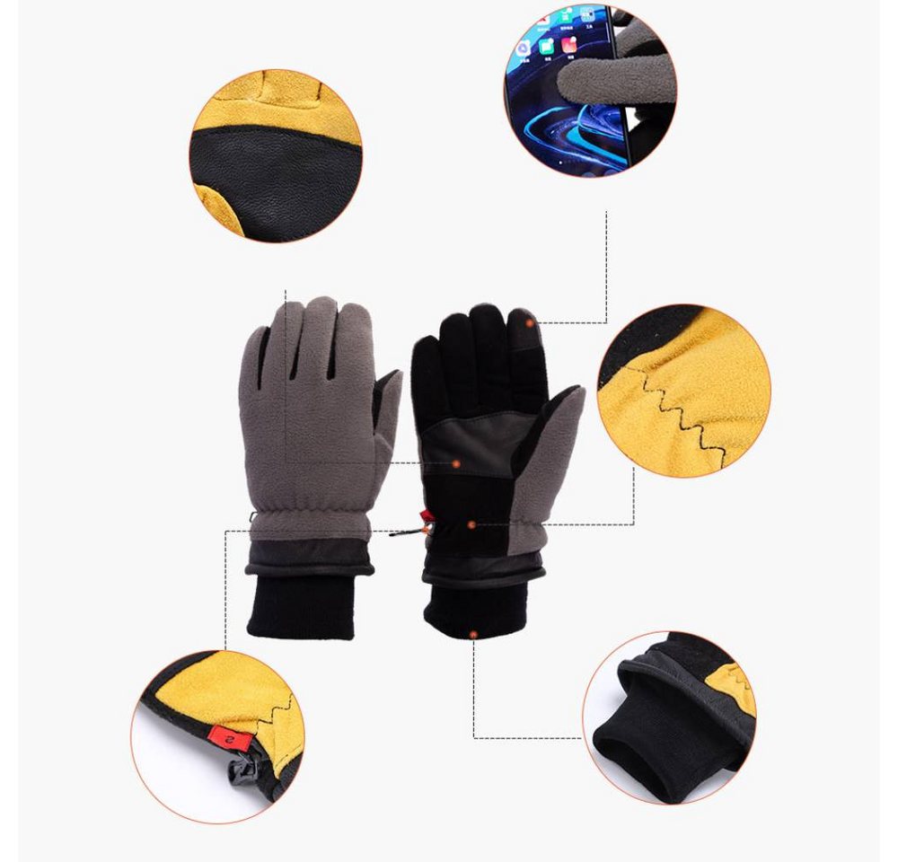 Blusmart Fahrradhandschuhe Männer Frauen Winter Handschuhe Warme (Nicht-slip Touchscreen, Skifahren Handschuhe) Thermische Fleece Voll Finger Radfahren Fahrrad Sport Handschuhe Bild 2