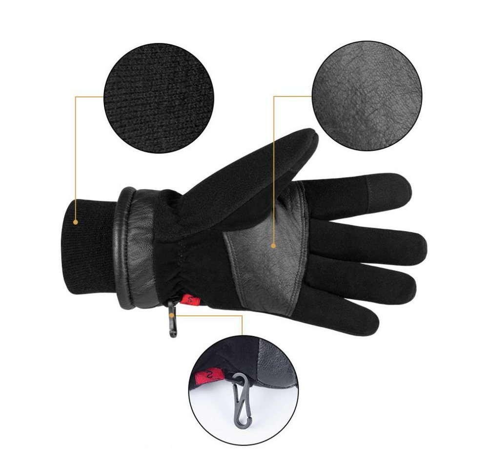 Blusmart Fahrradhandschuhe Männer Frauen Winter Handschuhe Warme (Nicht-slip Touchscreen, Skifahren Handschuhe) Thermische Fleece Voll Finger Radfahren Fahrrad Sport Handschuhe Bild 5