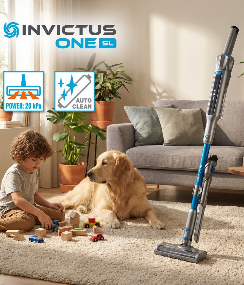 Genius Stielstaubsauger Invictus ONE SL Handstaubsauger all in 1 Staubsauger 14 tlg., 200 W, mit Beutel, Kabellos Bild 3