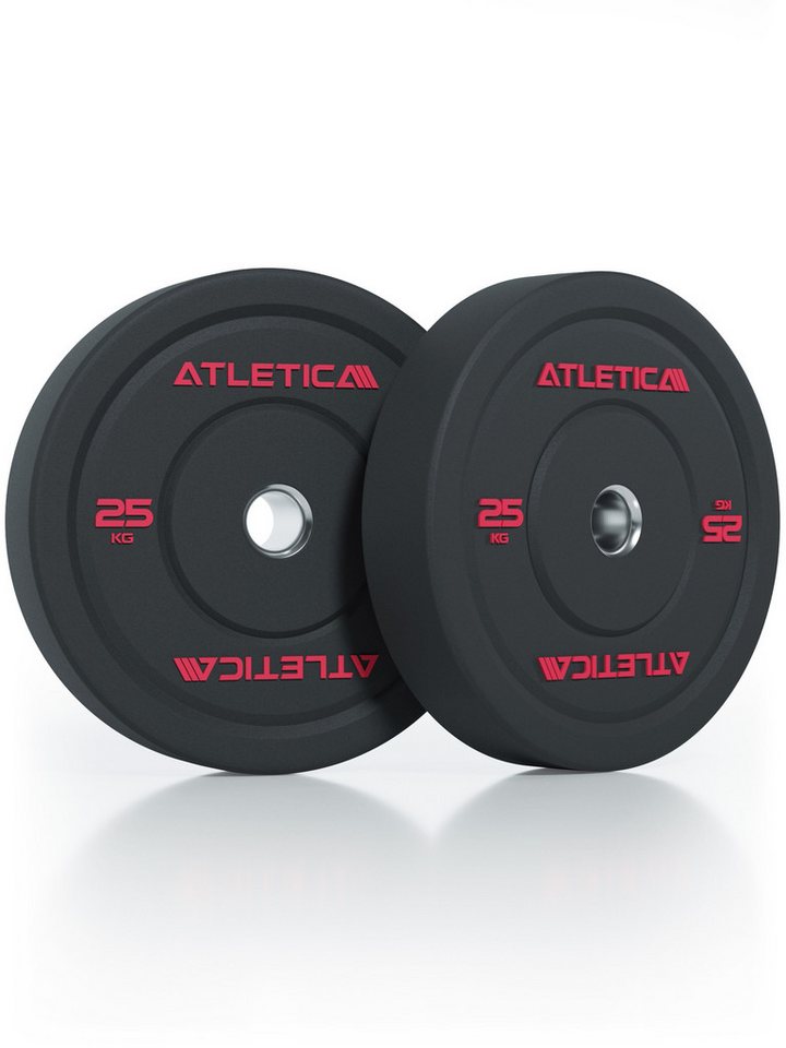 ATLETICA Hantelscheiben High Temp Bumper Plates, Paar, Hochwertiger Gummi, 50 kg Bild 2
