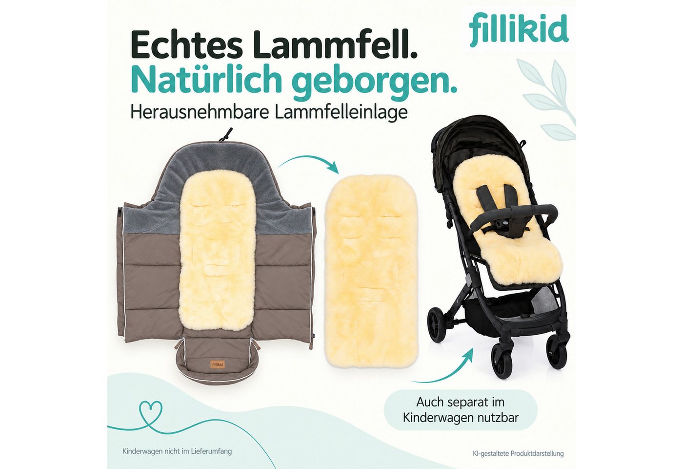 Fillikid Fußsack Echtfell-Winterfußsack Nanga Exklusiv Bild 2