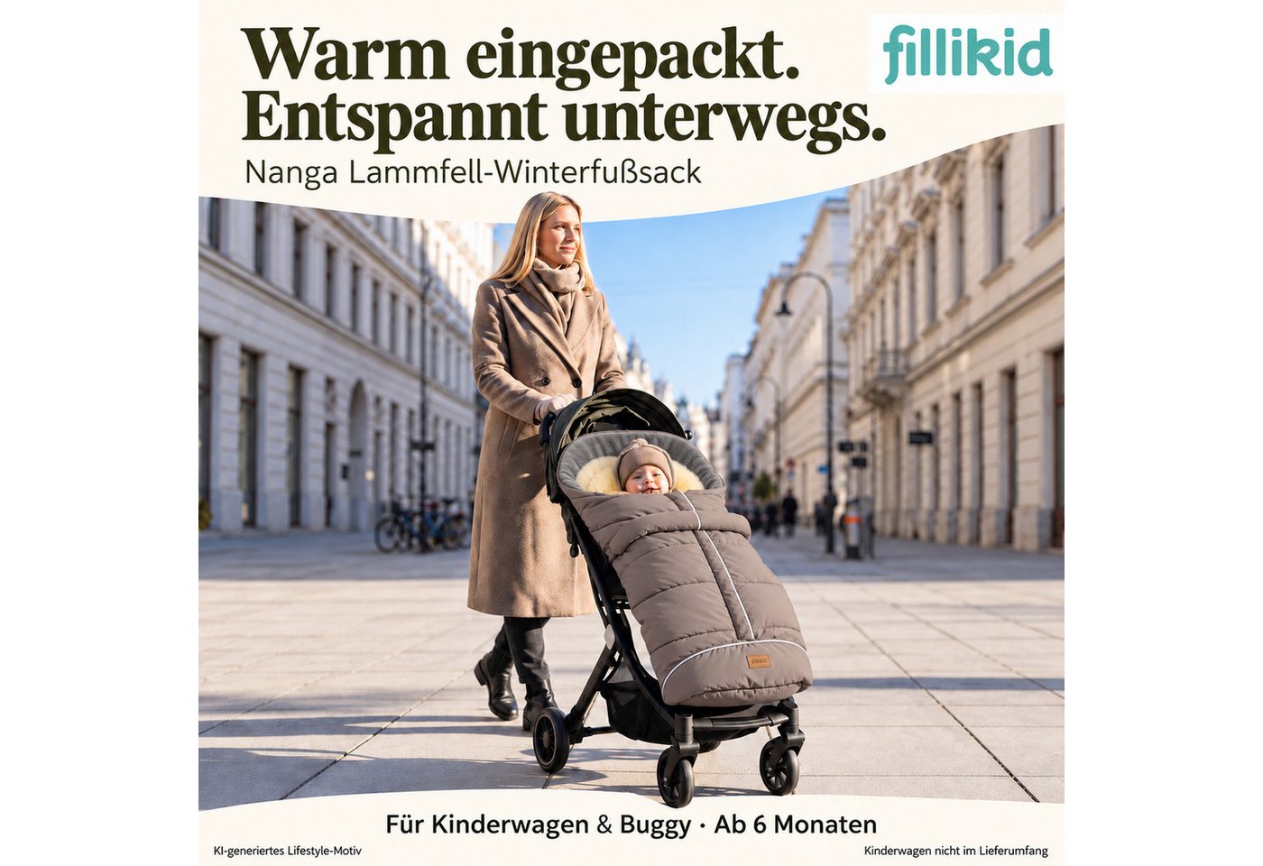 Fillikid Fußsack Echtfell-Winterfußsack Nanga Exklusiv Bild 3