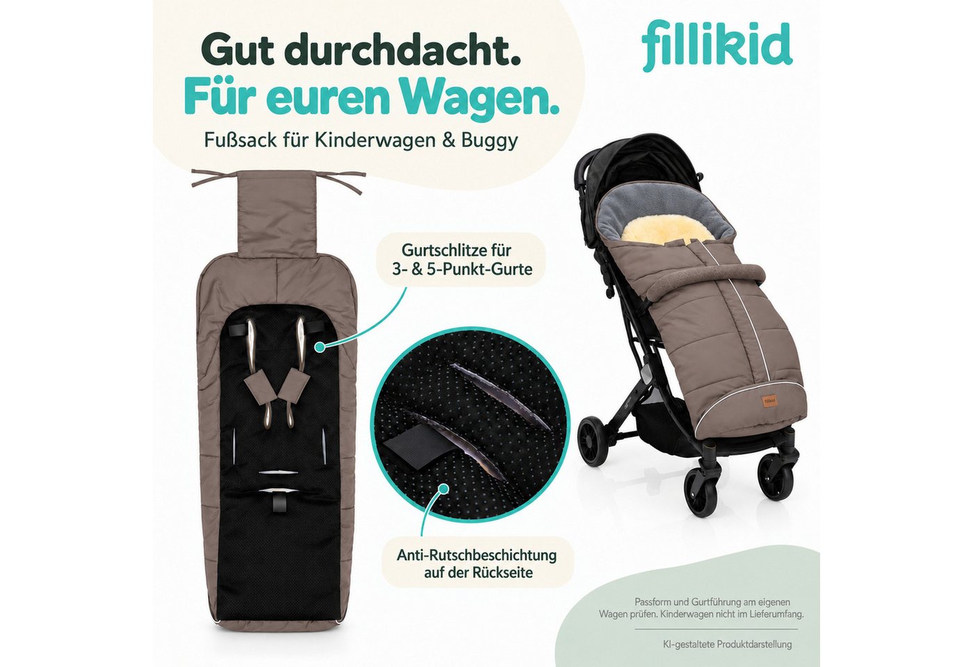 Fillikid Fußsack Echtfell-Winterfußsack Nanga Exklusiv Bild 4