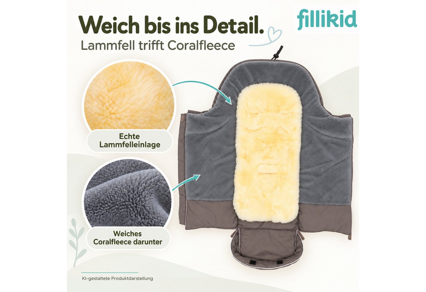 Fillikid Fußsack Echtfell-Winterfußsack Nanga Exklusiv Bild 5