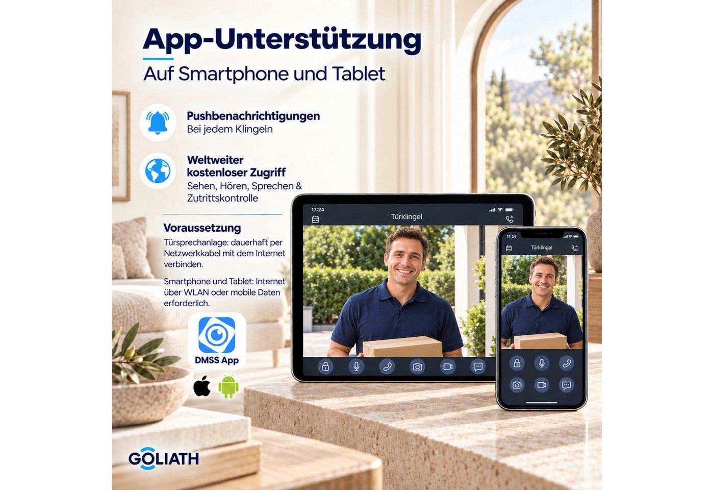 Goliath Intercom Video-Türsprechanlage Premium IP GL-IPH630AM – 6 Familien (Privat oder Gewerblich) Bild 4