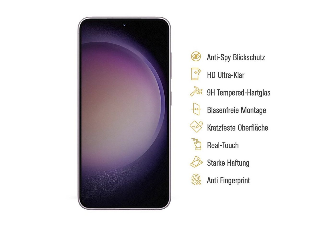 Protectorking Schutzfolie 1x Blickschutz 9H Panzerglas für Samsung Galaxy A53 5G ANTI-SPY Privac, (1-Stück), Displayschutz, Schutzglas ANTI-SPY PRIVACY BLICKSCHUTZ 9H Härte Bild 5