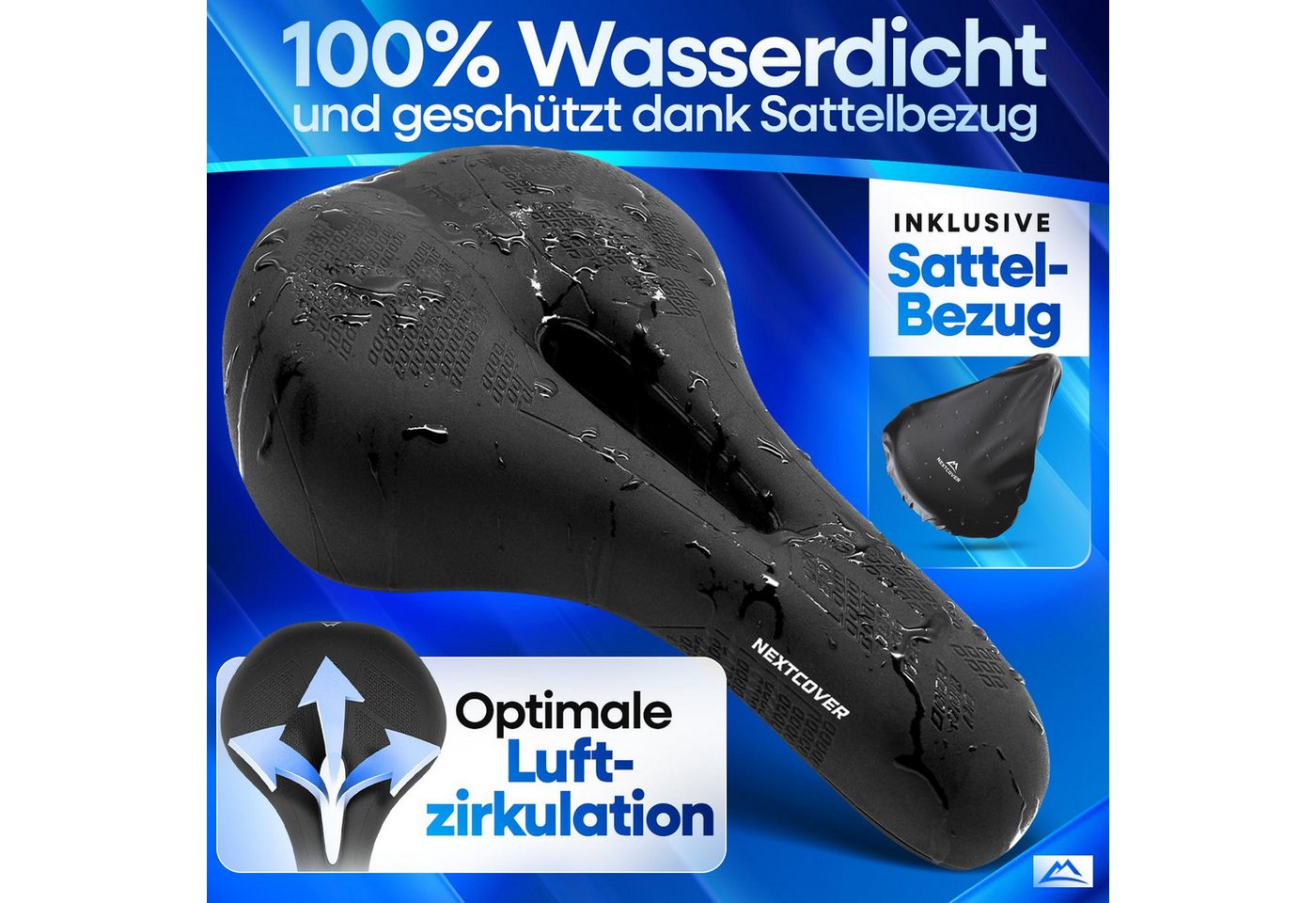 Nextcover Fahrradsattel ComfortOne Memory Foam & Entlastungskanal, für E-Bike, Damen & Herren
